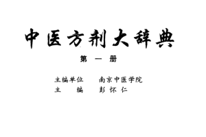 中医方剂大辞典（1-11册）彭怀仁pdf下载百度云网盘